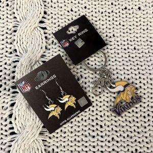 NFL Minnesota Vikings Keychain and Earring Bundle